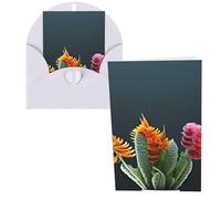 WSOIHFEC Biglietti di auguri con pianta tropicale, biglietti vuoti con buste, biglietti di ringraziamento, biglietti di auguri, biglietti di buon compleanno, biglietti di San Valentino, per laurea