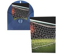 WSOIHFEC Biglietti di auguri con porta da calcio, biglietti vuoti con buste, biglietti di ringraziamento, biglietti di auguri, biglietti di buon compleanno, biglietti di San Valentino, per laurea