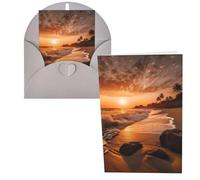 WSOIHFEC Biglietti di auguri con tramonto sulla spiaggia, biglietti vuoti con buste, biglietti di ringraziamento, biglietti di auguri, biglietti di buon compleanno, biglietti di San Valentino, per