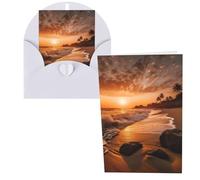 WSOIHFEC Biglietti di auguri con tramonto sulla spiaggia, biglietti vuoti con buste, biglietti di ringraziamento, biglietti di auguri, biglietti di buon compleanno, biglietti di San Valentino, per