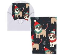 WSOIHFEC Biglietti di auguri di buon Natale con cane, biglietti vuoti con buste, biglietti di ringraziamento, biglietti di auguri, biglietti di buon compleanno, biglietti di San Valentino, per laurea