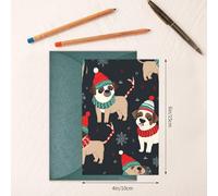 WSOIHFEC Biglietti di auguri di buon Natale con cane, biglietti vuoti con buste, biglietti di ringraziamento, biglietti di auguri, biglietti di buon compleanno, biglietti di San Valentino, per laurea