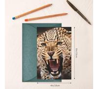 WSOIHFEC Biglietti di auguri leopardati ruggiti fantastici biglietti vuoti con buste, biglietti di ringraziamento, biglietti di auguri, biglietti di auguri di buon compleanno, biglietti di San