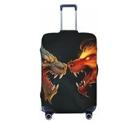 WSOIHFEC Chic Cool Two Fighting Roaring Dragon Print Copertura per bagagli elastica lavabile copertura per valigia antigraffio copertura per bagagli da viaggio protezione per bagagli per bagagli da 45