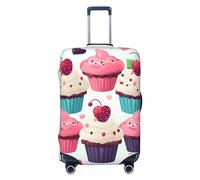 WSOIHFEC Copertura elastica lavabile per valigie con cupcake e cuori e caramelle, antigraffio, per valigie da viaggio, per bagagli da 45-81 cm, Nero , x-large