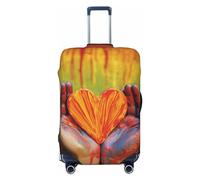 WSOIHFEC Copertura per bagagli colorata con stampa di mani d'amore, elastica, lavabile, antigraffio, per valigie da viaggio, per bagagli da 45-81 cm
