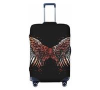 WSOIHFEC Copertura per bagagli con stampa di ali grandi, elastica, lavabile, antigraffio, per valigie da viaggio, per bagagli da 45-81 cm, Nero , x-large