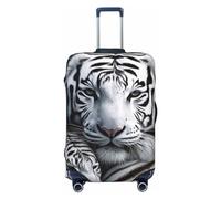 WSOIHFEC Copertura per bagagli con stampa tigre bianca, elastica, lavabile, antigraffio, per valigie da viaggio, per bagagli da 45-81 cm