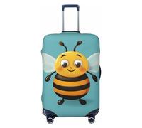 WSOIHFEC Copertura per valigia con stampa con motivo ape in stile cartone animato, copertura per valigie da viaggio personalizzata per trolley da viaggio, adatta per valigie da 45-81 cm, Nero , L