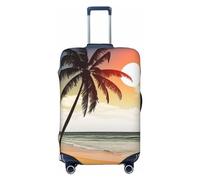 WSOIHFEC Copertura per valigia con stampa di palme sulla spiaggia, copertura per bagagli da viaggio personalizzata copertura per trolley da viaggio protettiva per bagagli da 45-81 cm, Nero , L