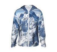 WSOIHFEC Giacca con cappuccio da uomo UPF 50+, con protezione solare, leggera, a maniche lunghe, per montagna innevata, escursionismo, rash guard, nero, L