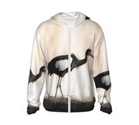 WSOIHFEC Giacca da uomo con cappuccio con protezione solare UPF 50+, leggera, a maniche lunghe, nera, cicogna da sole, escursionismo, rash guard, nero, X-Large