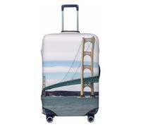 WSOIHFEC Mackinac Copertura per valigia con stampa ponte sospeso, copertura personalizzata per valigie da viaggio, copertura protettiva per bagagli da 45-81 cm, Nero , XL