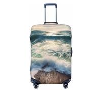 WSOIHFEC Sea on the boards Copertura per bagagli con stampa elastica lavabile copertura per valigie antigraffio copertura per bagagli da viaggio protezione per bagagli per bagagli da 45-81 cm, Nero