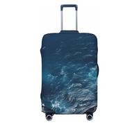 WSOIHFEC Sea seen from the top, copertura per bagagli elastica, lavabile, antigraffio, per valigie da viaggio, per bagagli da 45,7 a 81,7 cm, Nero , M