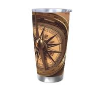 WSOIHFEC Tumbler da 590 ml in acciaio inox con coperchio e cannuccia bicchieri isolati sottovuoto doppia parete tazza da viaggio legge della bussola navigazione tazza da caffè tazza da caffè tazza per