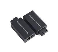 WSOLDMA Una coppia di convertitori multimediali Gigabit, monomodali da 1,25 GHz, convertitori da fibra a Ethernet - 100/1000 Mbps, da SC a RJ45, fino a 20 km, con alimentatore