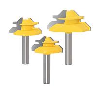 WSOOX 8mm Gambo Frese per Scanalature 45° Router Bits Set, 3pcs Punte di Falegnameria, Frese Trapano Lavorazione del Legno Strumenti