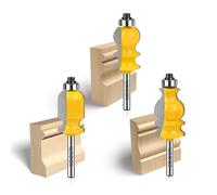 WSOOX Set di 3 punte per fresa per stampaggio architettonico, 3 stili classici, punte per router con gambo da 1/4 di pollice per la realizzazione di mobili.