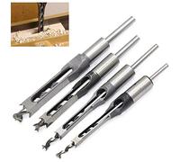 WSOOX Set di 4 punte per trapano in legno, con fori quadrati, utensili per la lavorazione del legno, set di punte elicoidali (6,4 mm/8 mm/9,5 mm/12,7 mm)