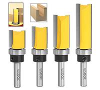 WSOOX Set di punte per fresa con cuscinetto superiore, per lavorazione del legno, con gambo da 8 mm (4 misure)