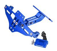 WSOPP Portatarga Targhe Moto per Yamaha NMAX125 NMAX155 NMAX 155 N Max 125 2020-2024 2023 Supporto Porta Targa Posteriore Adatto Staffa Luce Parafango Eliminatore Accessori,Blue Style