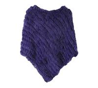 WSPDSD Vera Pelliccia Lavorata A Maglia Pelliccia Di Coniglio Poncho Gilet Gilet Moda Avvolgente Cappotto Vtg Scialle Lady Pelliccia Naturale Festa Nuziale All'ingrosso - 8 Blu Scuro, Taglia Unica