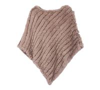 WSPDSD Vera Pelliccia Lavorata A Maglia Pelliccia Di Coniglio Poncho Gilet Gilet Moda Avvolgente Cappotto Vtg Scialle Lady Pelliccia Naturale Festa Nuziale All'ingrosso - 14 Light Kaki, Taglia Unica