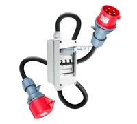 WSPIHO Adattatore CEE da 32 A a 16 A 230 V con interruttore di protezione, IP44 5 pin spina e frizione con cavo di prolunga CEE da 2,5 mm²