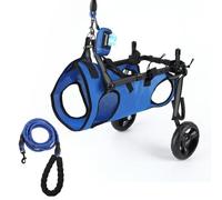 WSPWFQ Sedia a rotelle per cani per gambe posteriori, carrello regolabile per la mobilità degli animali domestici con telaio in metallo, vari metodi di fissaggio, adatta per animali domestici XS/S/M