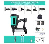 WSQ-01 Pneumatic Nail Gun Rechargeable Lithium Battery Nail Gun Hydropower Wood Working Steel Nailer Stapler Electric Nail Gun Per molti media(Upgrade Version A)