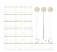 WSQHAO 100/200 Pezzi di Pennello a Sfera di Lana Fai da Te, tamponi assistiti, Pennello Rotondo for Lane con Manico in Metallo per Colorare(12.5cm-200Pcs)