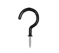 WSQHAO 100 ganci a vite rivestiti in vinile da 1-1/4", multifunzionali da parete for piante, cestini, garage, interni ed esterni - neri per Appendere