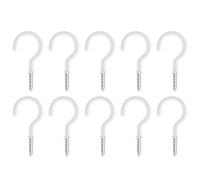 WSQHAO 100 pezzi ganci a vite for soffitto ganci multifunzionali for montaggio a parete in plastica resistente ferro da immersione supporto for piante sospese per Appendere(White)