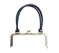 WSQHAO 2 Pezzi di Manici for Borsa in Metallo con Chiusura a Scatto, Color Bronzo Antico, for Realizzare Accessori Fai da Te for borsette e Pochette per DIY Fabbricazione di Bag(Black)