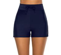 WSQHAO 2 Pezzi Pantaloncini da Bagno Donna for Esterni Pantaloni a Vita Alta con Coulisse Spiaggia per Spiaggia e Piscina(Blue,L)