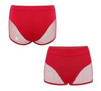 WSQHAO 2 Pezzi Pantaloncini da Bagno in Rete for Donna Spiaggia Sexy Elastici a Vita Media for Lo Sport per Spiaggia e Piscina(Red,XXL)