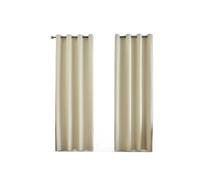 WSQHAO 2pc Solid Blackout Curtains with Grommets, Total Privacy Drapes for Bedroom, Beautiful Curtains for Living Room per Camera da Letto(Beige,100X200cm)