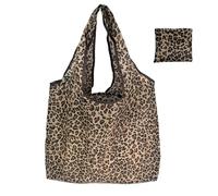 WSQHAO 5pcs Large Capacity Leopard Print Hand Shopping Bag Women's Daily Folding Handbag per Shopping