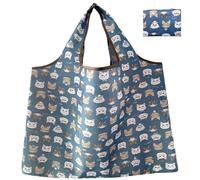 WSQHAO 5Pcs Large Foldable Shopping Bag Reusable Grocery Tear-Proof Nylon Suitable For Recycling Gift per Shopping(Color2)