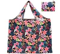 WSQHAO 5Pcs Large Foldable Shopping Bag Reusable Grocery Tear-Proof Nylon Suitable For Recycling Gift per Shopping(Color1)