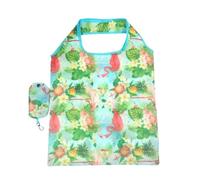 WSQHAO 5Pcs Printed Polyester Foldable Shoulder Shopping Bag Creative Portable Hand-held Storage Supermarket per Shopping(Color1)