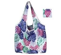 WSQHAO 5Pcs Reusable Shopping Bags Women Foldable Tote Grocery Bag Folding Large Capacity Handbags Beauty Fruit Vegetables per Shopping(Color2)