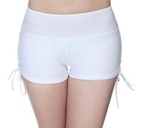 WSQHAO Costume da Bagno Donna, Pantaloncini ad Asciugatura Rapida for la Spiaggia, Yoga Traspiranti, Estivi con Coulisse per Spiaggia e Piscina(White,XL)