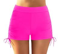 WSQHAO Costumi da Bagno Spiaggia for Donne, Slip Bikini a Vita Alta, Pantaloncini di Grandi Dimensioni per Spiaggia e Piscina(Pink,XL)