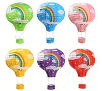 WSQHAO Decorazioni for mongolfiere da 6 Pezzi, Lanterne di Carta Arcobaleno for Matrimoni, Feste Compleanno, Decorazioni for Natale per Le Feste