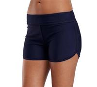 WSQHAO Pantaloncini da Bagno di Grandi Dimensioni, Slip Bikini Tinta Unita for Donna, Pantaloncini Spiaggia a Vita Alta per Spiaggia e Piscina(Blue,L)