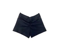 WSQHAO Pantaloncini da Bagno Donna con Fondo Bikini Arricciato for Piscina Pantaloncini Elastici Rete per Spiaggia e Piscina(Black,L)
