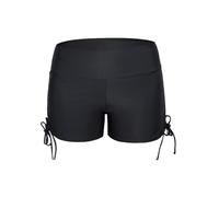 WSQHAO Pantaloncini da Bagno Donna, Slip Bikini a Vita Alta for la Spiaggia, Comodi Pantaloncini per Spiaggia e Piscina(Black,S)