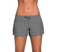 WSQHAO Pantaloncini da Bagno Donna, Slip Bikini Morbidi for Signore, Pantaloncini Spiaggia Taglie Forti per Spiaggia e Piscina(Grey,M)